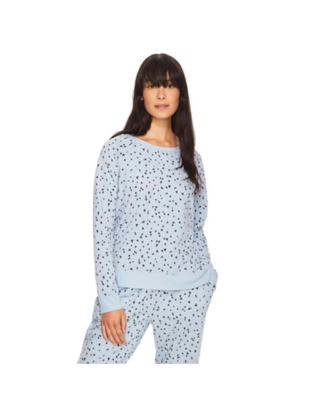 *5 for $45* Bare Necessities blue sweatshirt with black heart, print size small